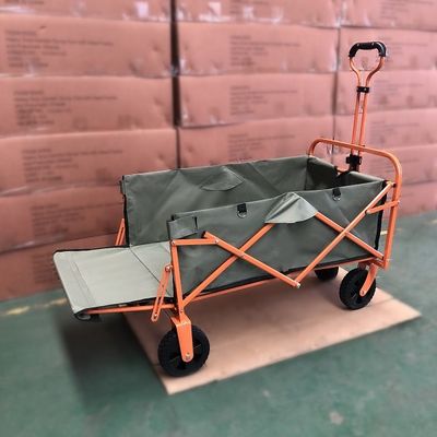 Тележки вагонетки пляжа фуры колеса PVC оранжевая складывая фура портативной располагаясь лагерем