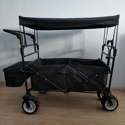 Черная складывая фура складчатости фуры пляжа 600D с крышкой и ручкой нажима